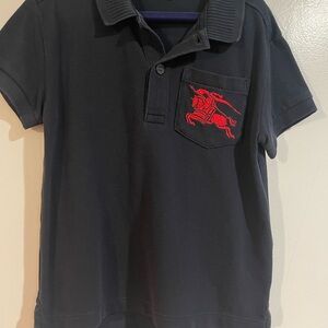 Burberry Dark Blue Polo with Red Emblem